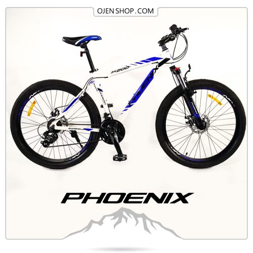 دوچرخه phoenix فونیکس ۲۶ اینچ ، ۲۱ دنده لوازم شیمانو اصلی مدل phoenix zk200 رنگ سفید آبی