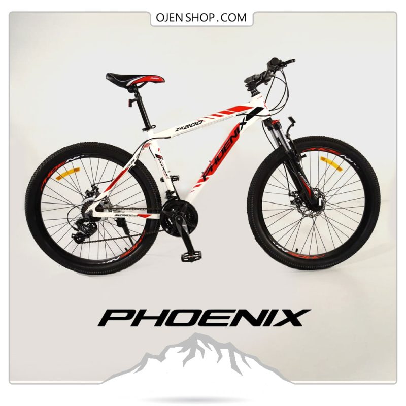 دوچرخه phoenix فونیکس ۲۶ اینچ ، ۲۱ دنده لوازم شیمانو اصلی مدل phoenix zk200 رنگ سفید