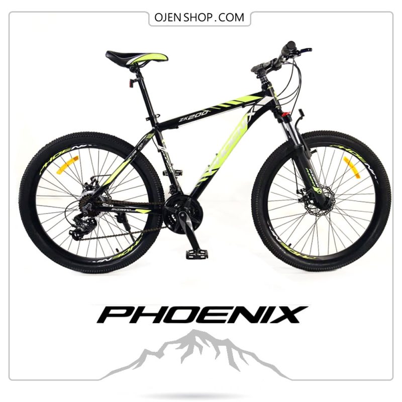 دوچرخه phoenix فونیکس ۲۶ اینچ ، ۲۱ دنده لوازم شیمانو اصلی مدل phoenix zk200 رنگ سبز