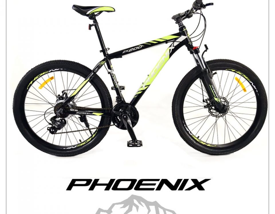 دوچرخه phoenix فونیکس ۲۶ اینچ ، ۲۱ دنده لوازم شیمانو اصلی مدل phoenix zk200 رنگ سبز