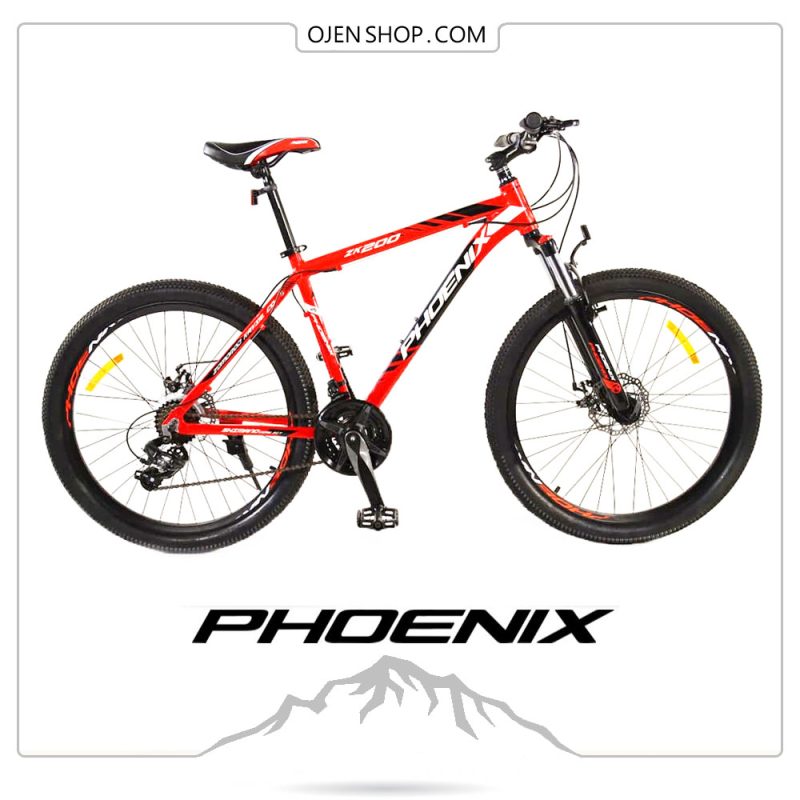 دوچرخه phoenix فونیکس ۲۶ اینچ ، ۲۱ دنده لوازم شیمانو اصلی مدل phoenix zk200 رنگ قرمز
