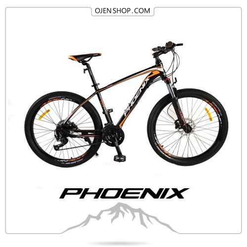 دوچرخه phoenix فونیکس ۲۶ اینچ ، ۲۱ دنده لوازم شیمانو اصلی مدل phoenix zk400 رنگ مشکی نارنجی