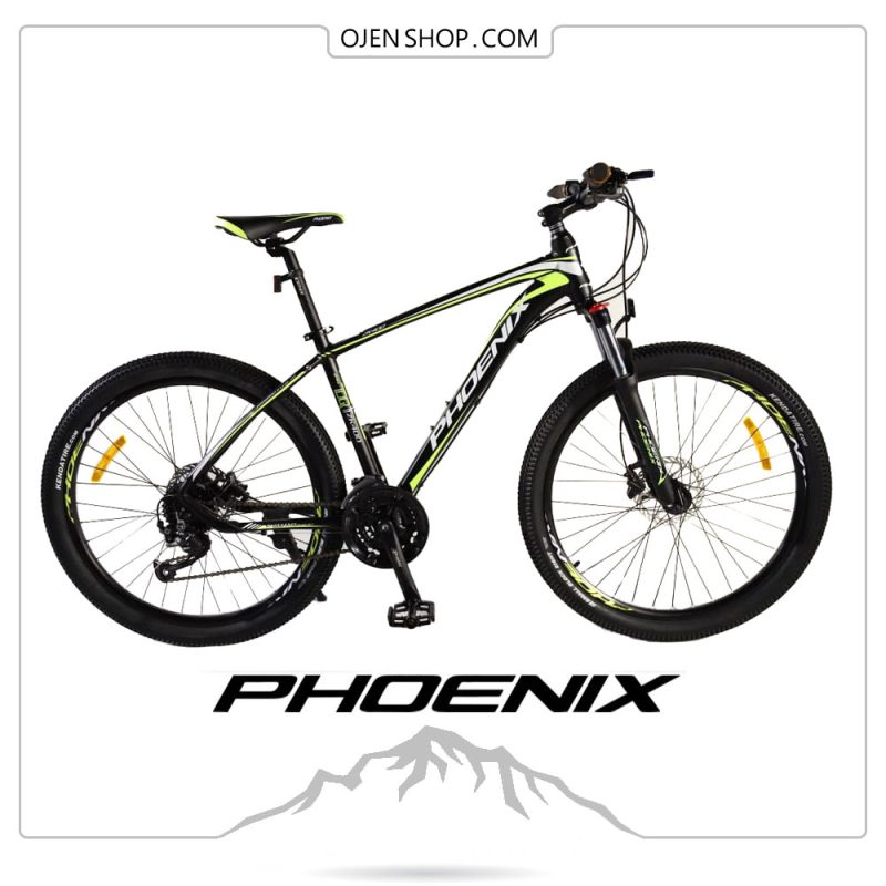 دوچرخه phoenix فونیکس ۲۶ اینچ ، ۲۱ دنده لوازم شیمانو اصلی مدل phoenix zk400 رنگ مشکی سبز