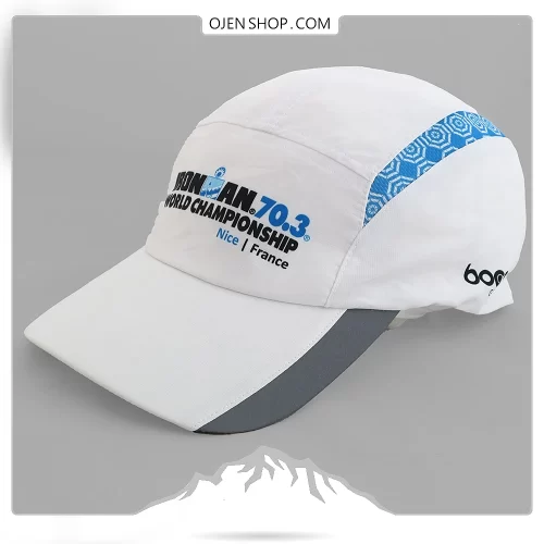 کلاه ورزشی سفید آبی ایرون من IRONMAN