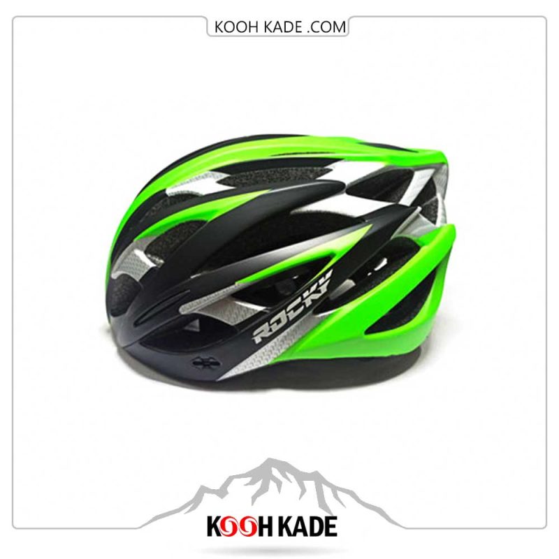 کلاه ایمنی دوچرخه سواری راکی رن سبز مشکی مناسب برای دوچرخه سواری