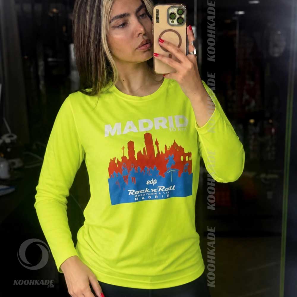 تیشرت آستین بلند IRONMAN فسفری طرح MADRID