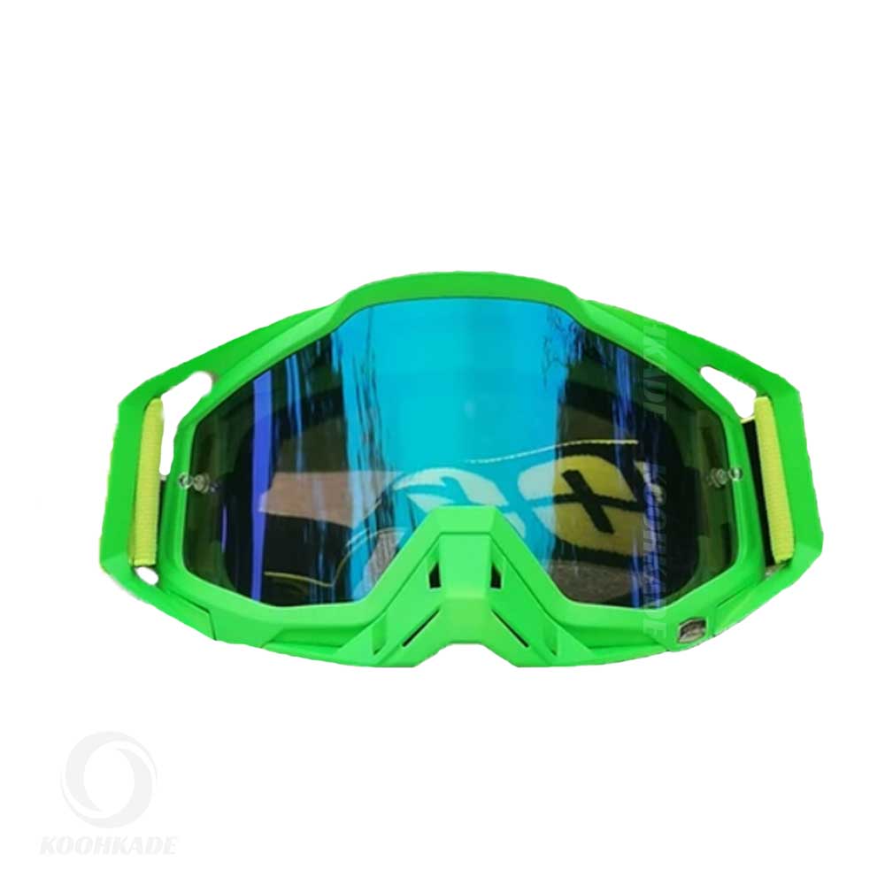 عینک طوفان و اسکی 100% فریم سبز لنز سبز RACECRAFT