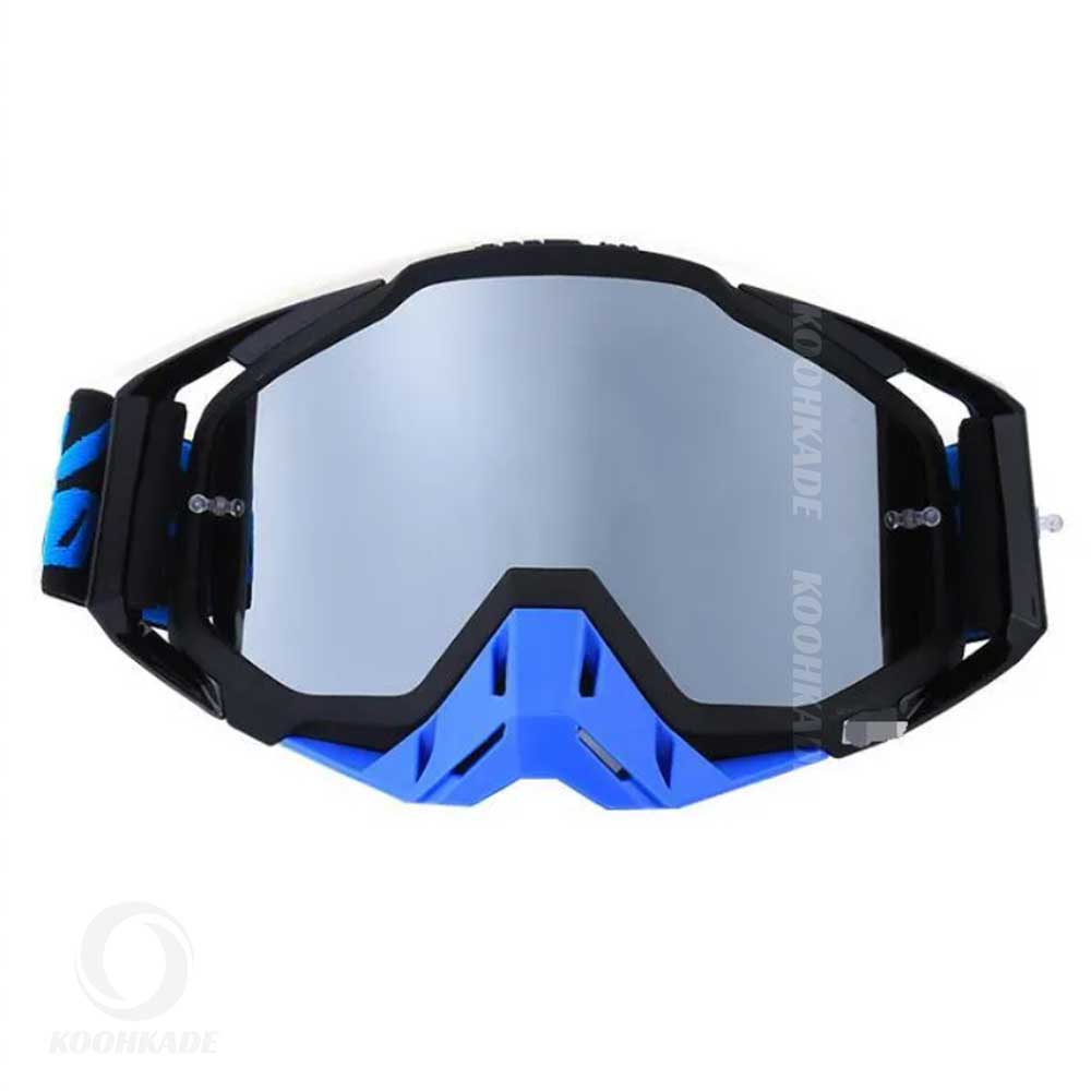 عینک طوفان و اسکی 100% فریم مشکی آبی لنز آبی RACECRAFT