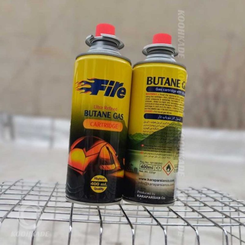 کپسول گاز سوپاپ دار BUTANE GAS 400ML | کپسول گاز بوتان 400 میل | کپسول گاز استوانه ای بوتان