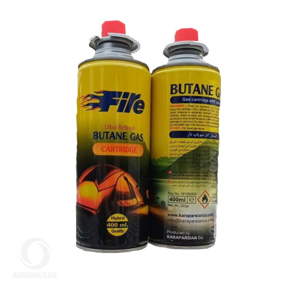 کپسول گاز سوپاپ دار BUTANE GAS 400ML | کپسول گاز بوتان 400 میل | کپسول گاز استوانه ای بوتان عمده | کوهکده