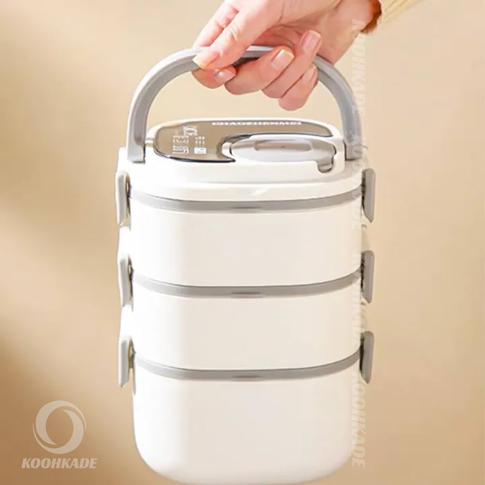 لانچ باکس پلاستیکی 3 طبقه ای 1800ml | خرید لانچ باکس پلاستیکی | لانچ باکس 3 طبقه | ظرف غذا سه طبقه | خرید لانچ باکس 1800 میل | خرید لانچ باکس قسطی | لانچ باکس دیجی کالا | کوهکده