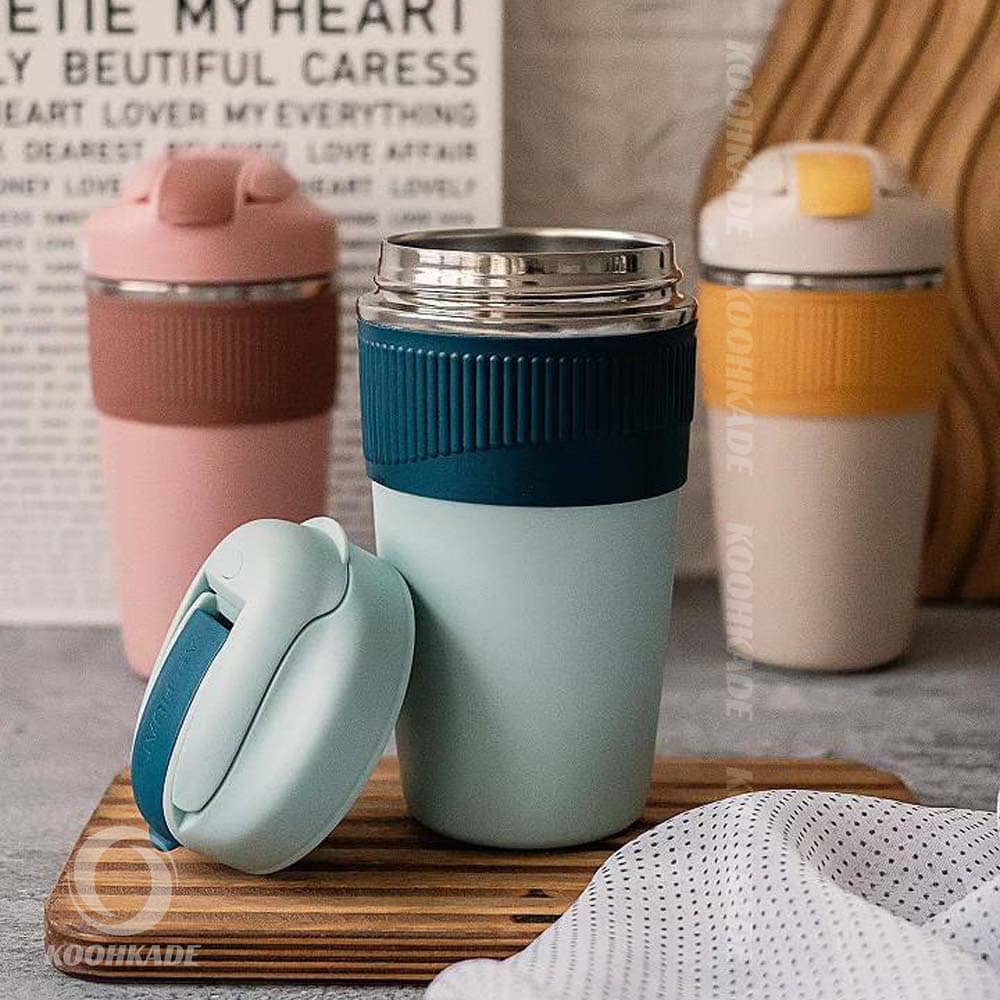 تراول ماگ 480ML دور سیلیکونی AHHUAT | خرید ماگ دور سیلیکونی | ماگ 480 میل | ماگ 480 میلی دیجی کالا | قیمت ماگ دور سیلیکونی 480 میلی | کوهکده