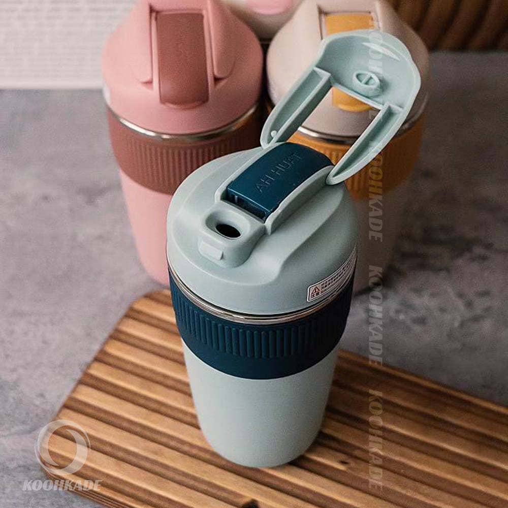 تراول ماگ 480ML دور سیلیکونی AHHUAT | خرید ماگ دور سیلیکونی | ماگ 480 میل | ماگ 480 میلی دیجی کالا | قیمت ماگ دور سیلیکونی 480 میلی | کوهکده