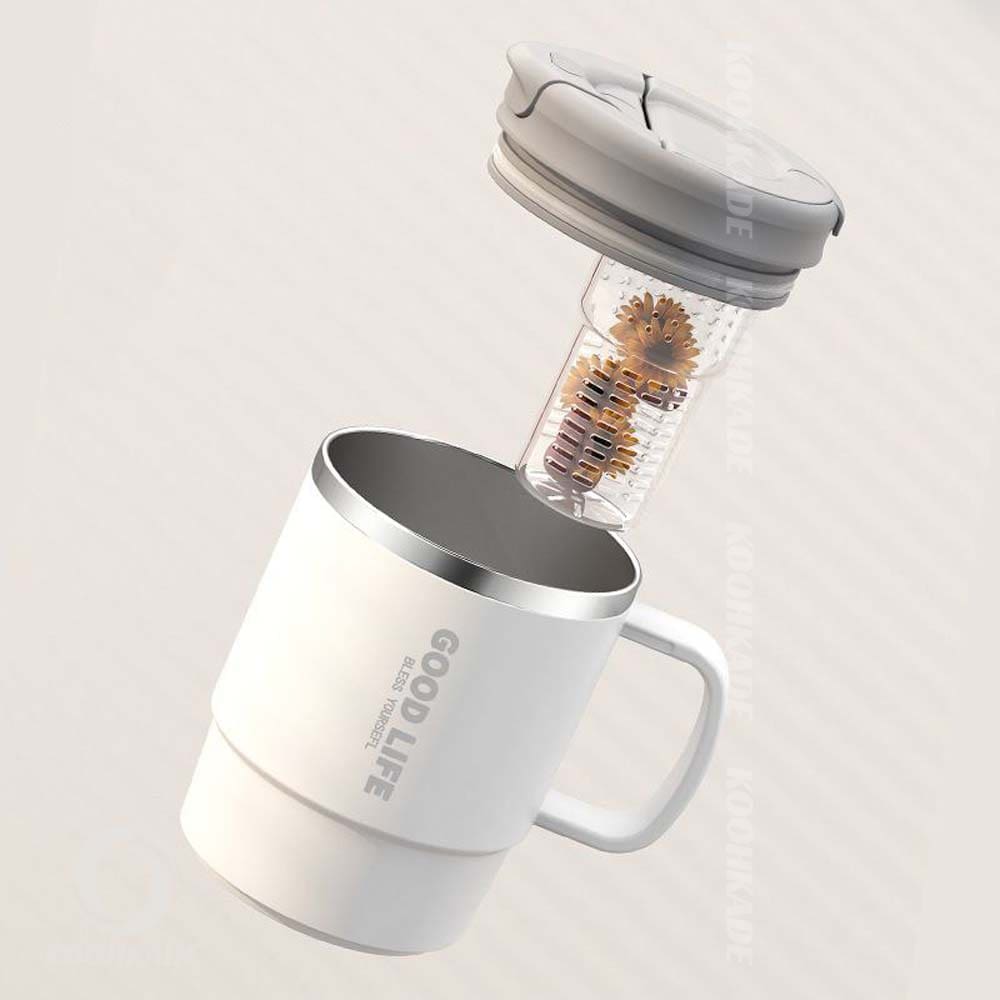 تراول ماگ GOOD LIFE مدل 550ML | خرید تراول ماگ گود لایف | قیمت تراول ماگ 550 میلی لیتری | خرید تراول ماگ نیم لیتری | تراول ماگ دیجی کالا | خرید تراول ماگ | تراول ماگ دسته دار | تراول ماگ با قاشق | کوهکده