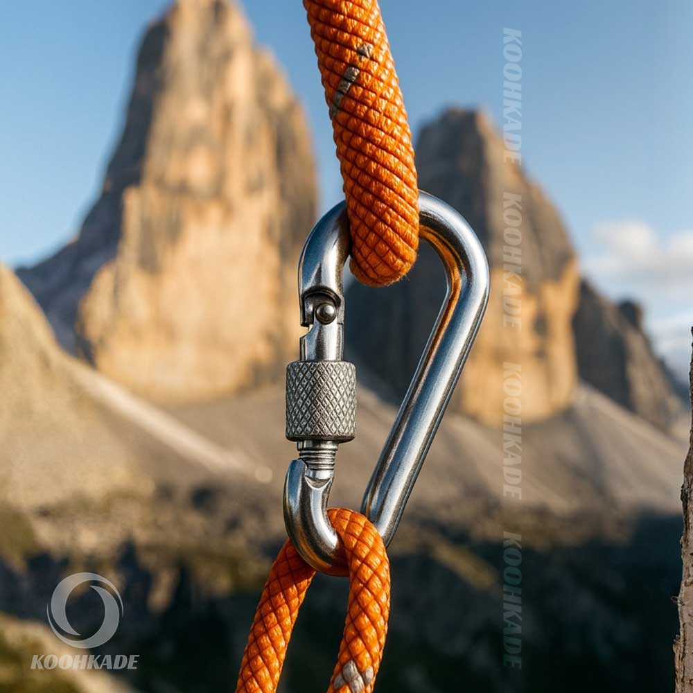 کارابين پيچي مدل Locking Carabiner|قلاب کوهنوردی |قلاب مناسب طناب کوهپیمایی |کارابین فلزی مناسب کوهنوردی |خرید قلاب مناسب طناب کوه