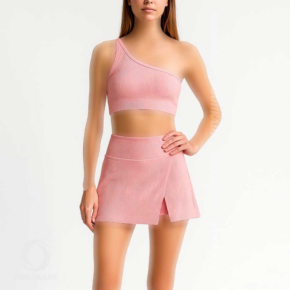 ست نیم تنه و دامن کوتاه مدل رومی | کراپ رومی زنانه | ست کراپ و دامن کوتاه