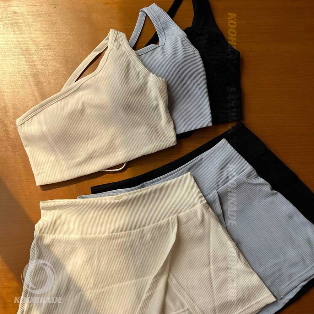 ست نیم تنه و دامن کوتاه مدل رومی | کراپ رومی زنانه | ست کراپ و دامن کوتاه