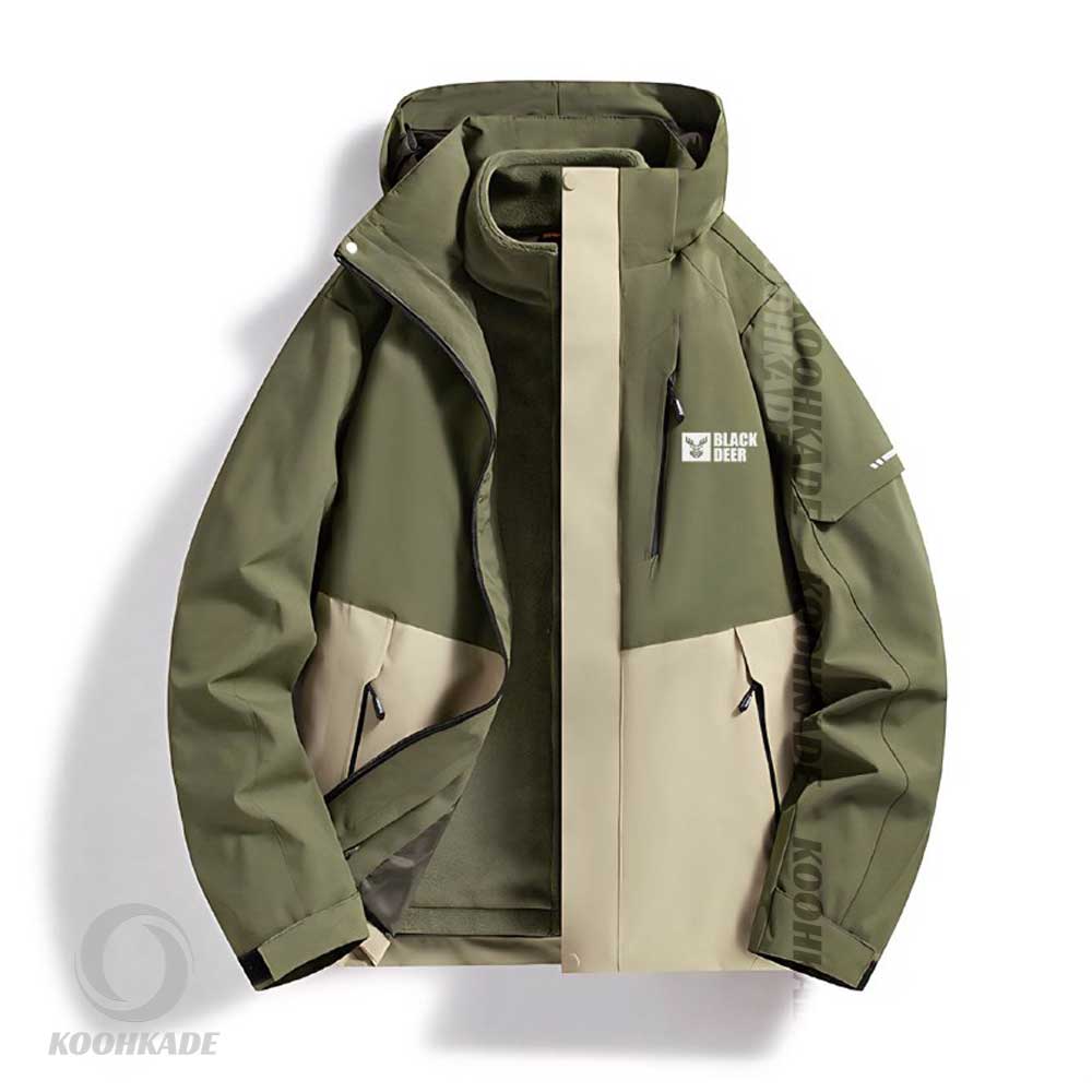 کاپشن دوپوش BLACK DEER W55661-1|کاپشن مردانه بلک دیر|کاپشن زنانه بلک دیر|کاپشن دو پوش کوهکده
