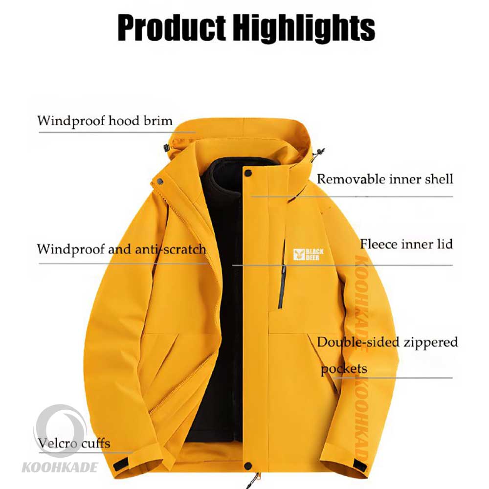 کاپشن دو پوش بلک دیر M 55661|کاپشن دوپوش مردانه|کاپشن دوپوش زنانه |کاپشن بلک دیر کوهکده