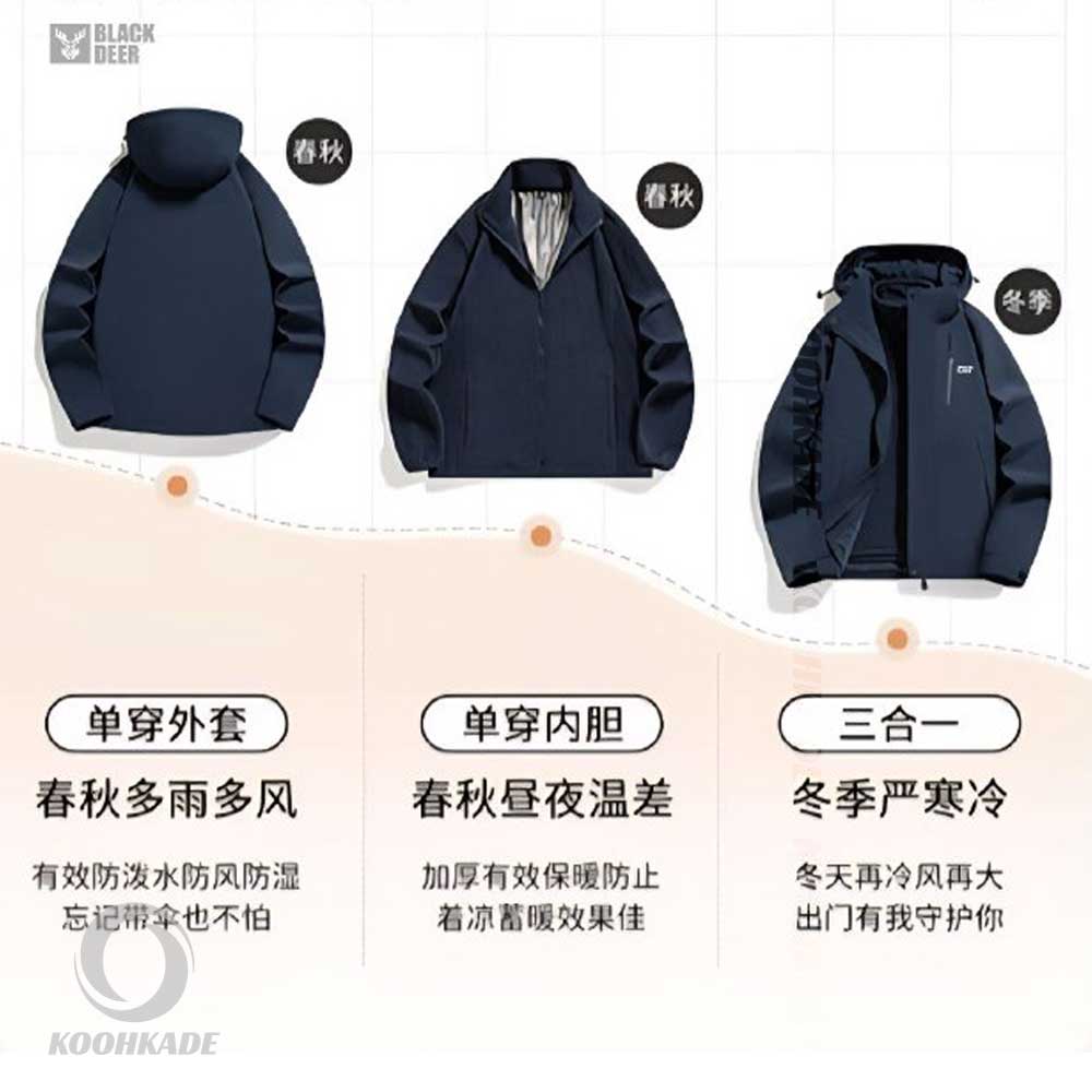 کاپشن دو پوش بلک دیر M 55661|کاپشن دوپوش مردانه|کاپشن دوپوش زنانه |کاپشن بلک دیر کوهکده