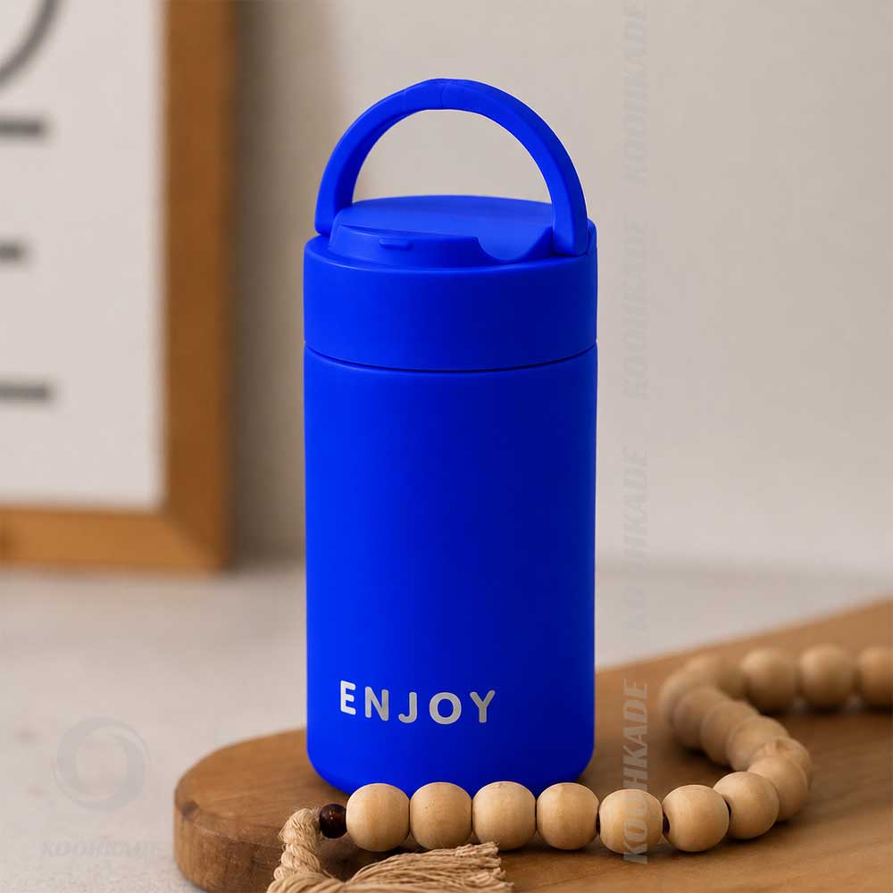 تراول ماگ مینی ENJOY حجم 300 میلی لیتر|فلاسک استیل |فلاسک مسافرتی |فلاسک نوشیدنی گرم و سرد |ماگ قهوه | لیوان کمپینگ و کوهنوردی