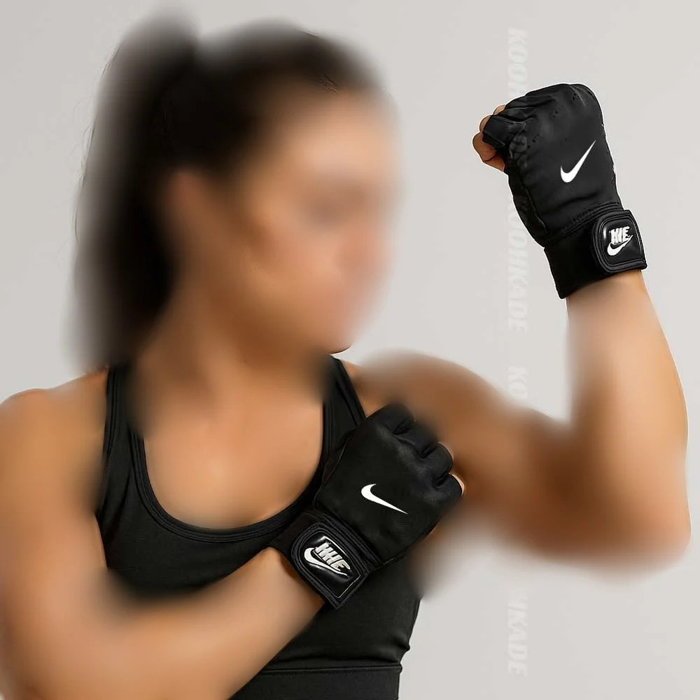 دستکش بدنسازی NIKE 5A4| دستکش بدنسازی نایک | دستکش بدنسازی نایکی| دستکش بدون انگشت زنانه نایک | دستکش زنانه بدون انگشت بدنساز